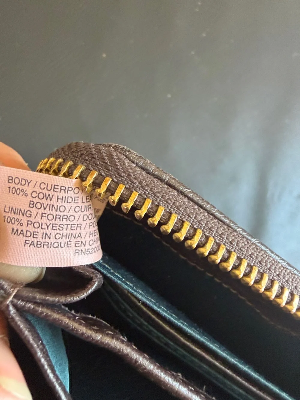 Juicy Couture Brown Leather Turn Lock Zip Around Wallet